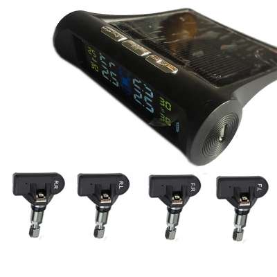 4 Internal Sensor Car Tire Pressure Gauge Solar Charging Monitor