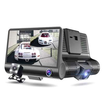 4 inch Hd Screen 1080 Three Lens Car DVR Car Camera Recorder Night Vision Recorder Portable G-sensor Drive Video Car Dash Camera